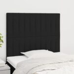 vidaXL Čelá postele 2 ks čierne 90x5x78/88 cm látka