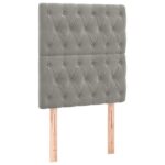 vidaXL Čelá postele 2 ks bledosivé 80x7x78/88 cm zamat – Obrázok 2