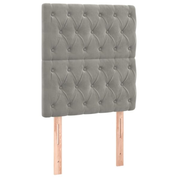 vidaXL Čelá postele 2 ks bledosivé 80x7x78/88 cm zamat – Obrázok 2