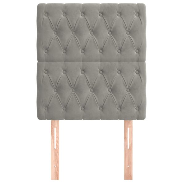 vidaXL Čelá postele 2 ks bledosivé 80x7x78/88 cm zamat – Obrázok 3