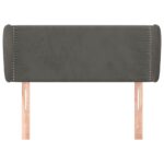 vidaXL Čelo postele so záhybmi tmavosivé 103x23x78/88 cm zamat – Obrázok 3