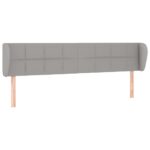 vidaXL Čelo postele so záhybmi bledosivé 203x23x78/88 cm látka – Obrázok 2