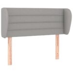 vidaXL Čelo postele so záhybmi bledosivé 103x23x78/88 cm látka – Obrázok 2