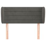 vidaXL Čelo postele so záhybmi tmavosivé 103x23x78/88 cm zamat – Obrázok 3