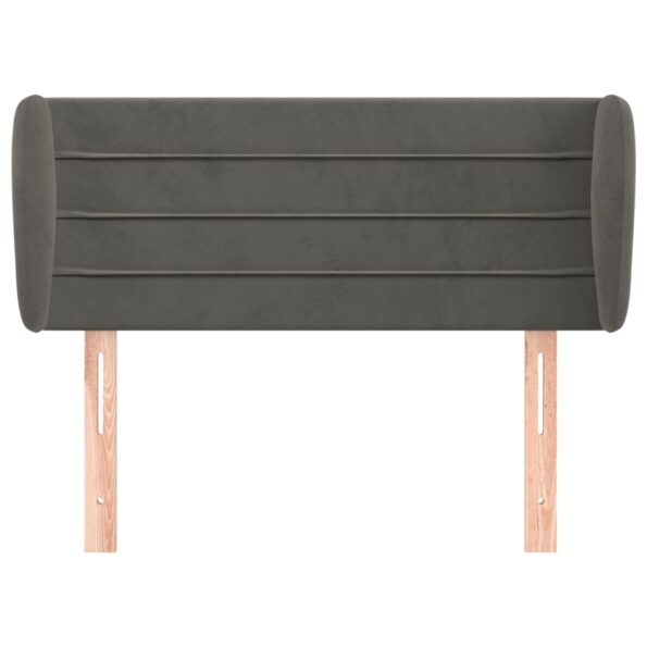 vidaXL Čelo postele so záhybmi tmavosivé 103x23x78/88 cm zamat – Obrázok 3