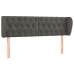 vidaXL Čelo postele so záhybmi tmavosivé 147x23x78/88 cm zamat – Obrázok 2