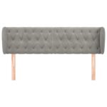 vidaXL Čelo postele so záhybmi bledosivé 163x23x78/88 cm zamat – Obrázok 3