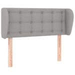 vidaXL Čelo postele so záhybmi bledosivé 103x23x78/88 cm látka – Obrázok 2