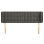 vidaXL Čelo postele so záhybmi tmavosivé 147x23x78/88 cm zamat – Obrázok 3