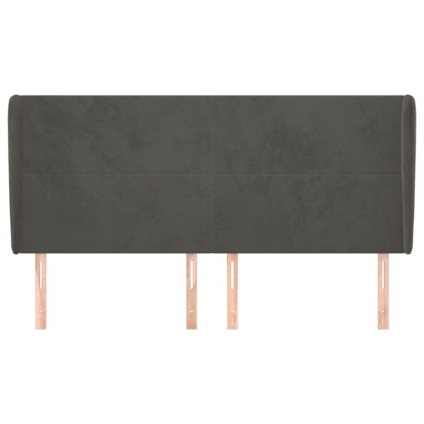 vidaXL Čelo postele so záhybmi tmavosivé 183x23x118/128 cm zamat – Obrázok 3