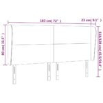 vidaXL Čelo postele so záhybmi tmavosivé 183x23x118/128 cm zamat – Obrázok 9