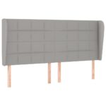 vidaXL Čelo postele so záhybmi bledosivé 203x23x118/128 cm látka – Obrázok 2