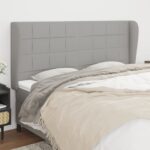 vidaXL Čelo postele so záhybmi bledosivé 203x23x118/128 cm látka
