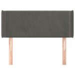 vidaXL Čelo postele so záhybmi tmavosivé 103x16x78/88 cm zamat – Obrázok 3