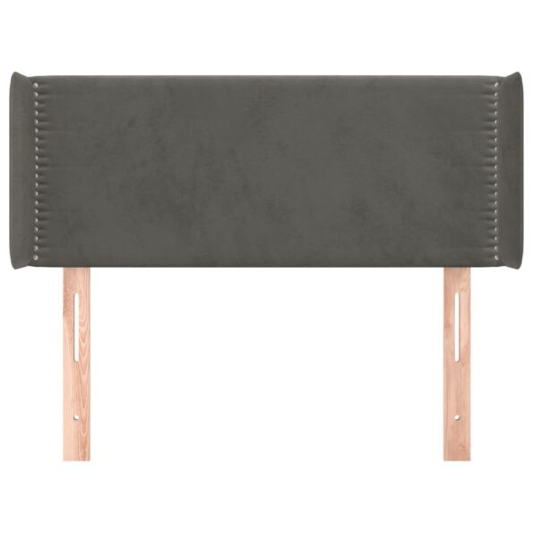 vidaXL Čelo postele so záhybmi tmavosivé 103x16x78/88 cm zamat – Obrázok 3
