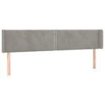 vidaXL Čelo postele so záhybmi bledosivé 203x16x78/88 cm zamat – Obrázok 2