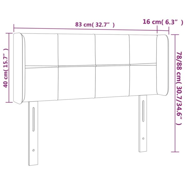 vidaXL Čelo postele so záhybmi tmavosivé 83x16x78/88 cm látka – Obrázok 9