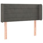 vidaXL Čelo postele so záhybmi tmavosivé 103x16x78/88 cm zamat – Obrázok 2