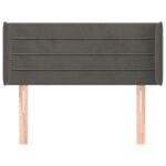 vidaXL Čelo postele so záhybmi tmavosivé 103x16x78/88 cm zamat – Obrázok 3