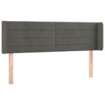 vidaXL Čelo postele so záhybmi tmavosivé 147x16x78/88 cm zamat – Obrázok 2