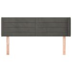 vidaXL Čelo postele so záhybmi tmavosivé 147x16x78/88 cm zamat – Obrázok 3