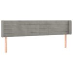 vidaXL Čelo postele so záhybmi bledosivé 203x16x78/88 cm zamat – Obrázok 2