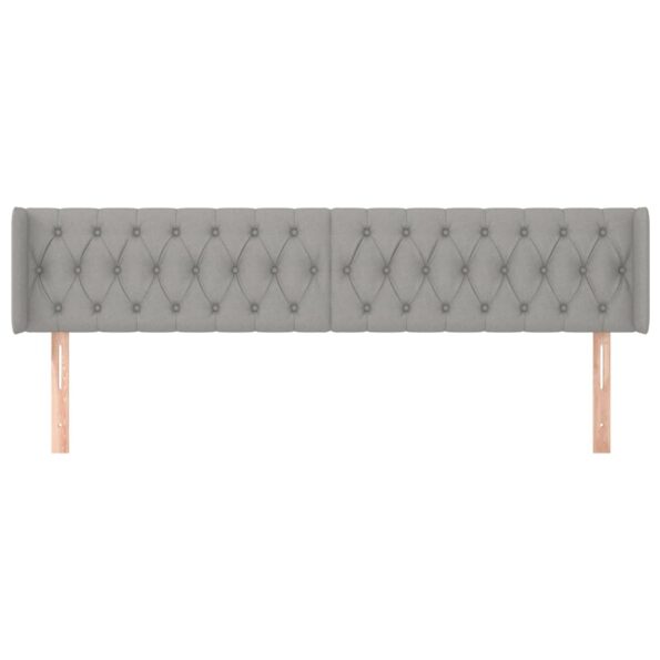 vidaXL Čelo postele so záhybmi bledosivé 203x16x78/88 cm látka – Obrázok 3