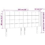 vidaXL Čelo postele so záhybmi bledosivé 203x16x118/128 cm látka – Obrázok 9