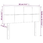 vidaXL Čelo postele s LED tmavosivé 80x5x78/88 cm látka – Obrázok 6