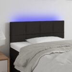 vidaXL Čelo postele s LED čierne 100x5x78/88 cm látka
