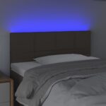 vidaXL Čelo postele s LED sivohnedé 100x5x78/88 cm látka – Obrázok 3