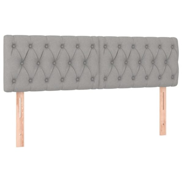 vidaXL Čelo postele s LED bledosivé 144x7x78/88 cm látka – Obrázok 4