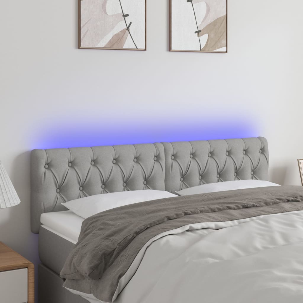 VXL8720287285908_m_en_hd_1.jpg vidaXL Čelo postele s LED bledosivé 144x7x78/88 cm látka – Obrázok 1