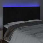 vidaXL Čelo postele s LED čierne 180x5x118/128 cm zamat – Obrázok 3