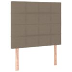 VidaXL Čelo postele s LED sivohnedé 80x5x118/128 cm látka – Obrázok 4