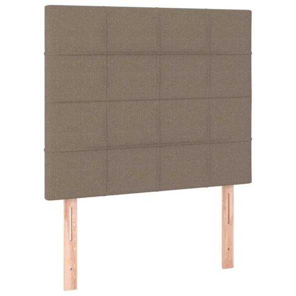 VidaXL Čelo postele s LED sivohnedé 80x5x118/128 cm látka – Obrázok 4