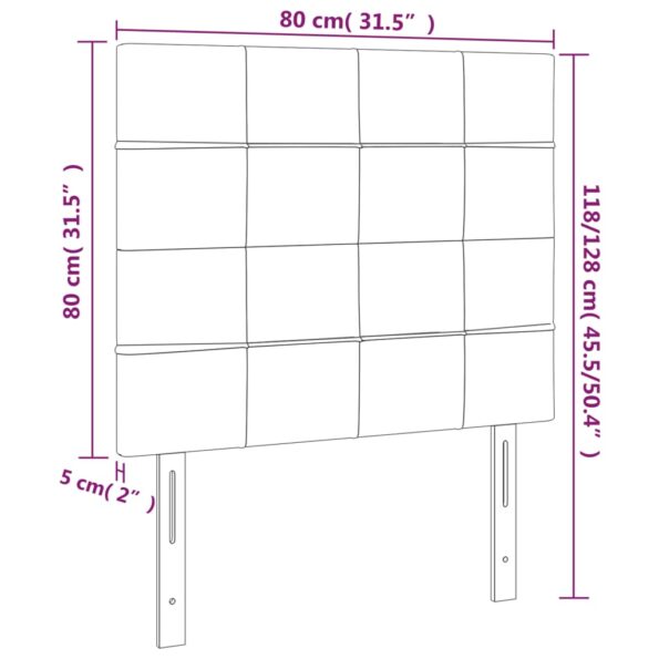 VidaXL Čelo postele s LED sivohnedé 80x5x118/128 cm látka – Obrázok 6