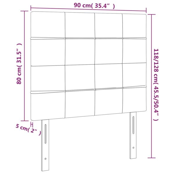 vidaXL Čelo postele krémové 90x5x118/128 cm látka – Obrázok 6