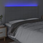 vidaXL Čelo postele s LED bledosivé 200x5x118/128 cm látka – Obrázok 3