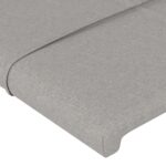 vidaXL Čelo postele s LED bledosivé 200x5x118/128 cm látka – Obrázok 5