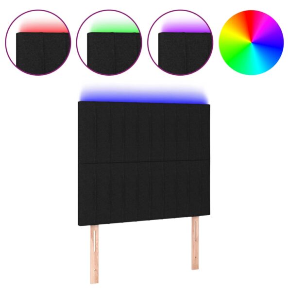 VXL8720287292906_a_en_hd_1.jpg vidaXL Čelo postele s LED čierne 90x5x118/128 cm látka – Obrázok 2