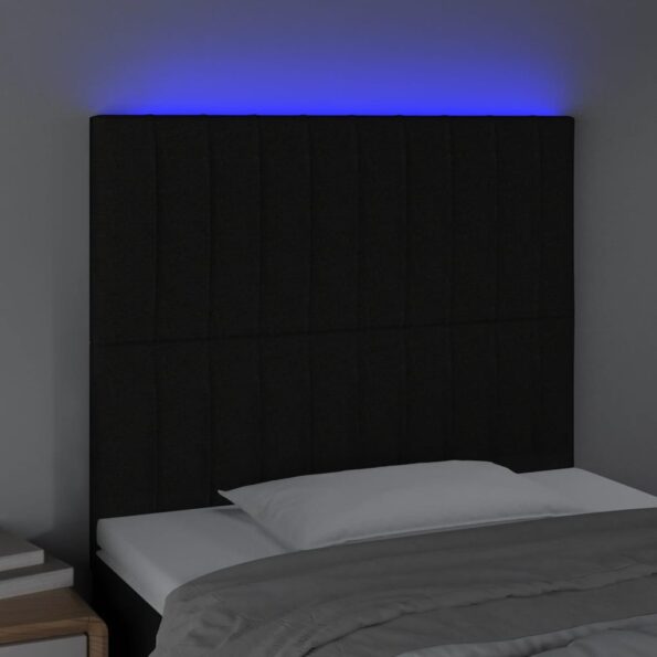 VXL8720287292906_g_en_hd_1.jpg vidaXL Čelo postele s LED čierne 90x5x118/128 cm látka – Obrázok 3