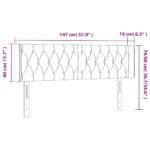 vidaXL Čelo postele s LED bledosivé 147x16x78/88 cm látka – Obrázok 6