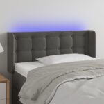 vidaXL Čelo postele s LED tmavosivé 103x16x78/88 cm zamat