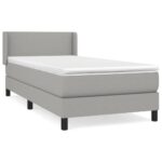 vidaXL Boxspring posteľ s matracom bledosivý 100x200 cm látka – Obrázok 2