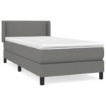 vidaXL Boxspring posteľ s matracom tmavosivá 90x200 cm látka – Obrázok 2