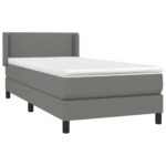 vidaXL Boxspring posteľ s matracom tmavosivá 90x200 cm látka – Obrázok 3