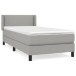 vidaXL Boxspring posteľ s matracom bledosivý 100x200 cm látka – Obrázok 2