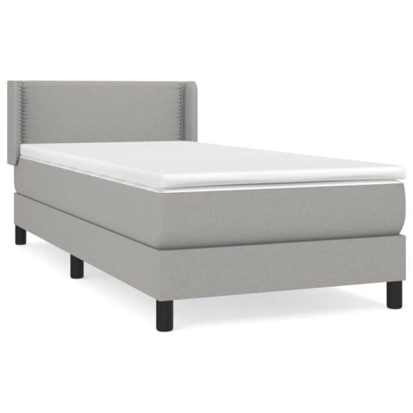 vidaXL Boxspring posteľ s matracom bledosivý 100x200 cm látka – Obrázok 2