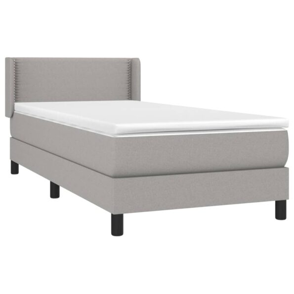 vidaXL Boxspring posteľ s matracom bledosivý 100x200 cm látka – Obrázok 3